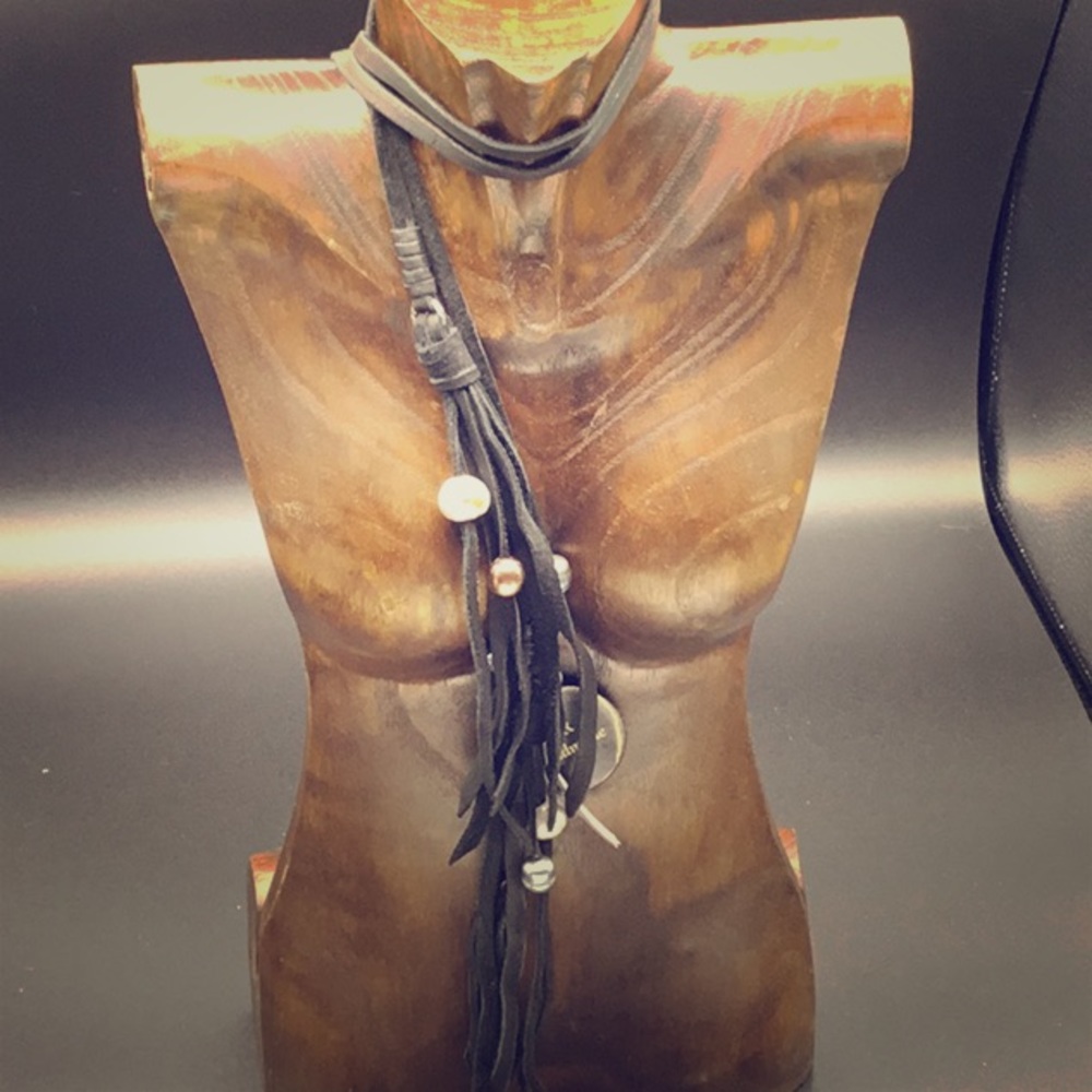 Deerskin Long Leather Lariat Necklace